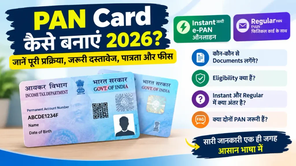 PAN Card Kaise Banaye 2026 – Instant e-PAN और Regular PAN की पूरी जानकारी